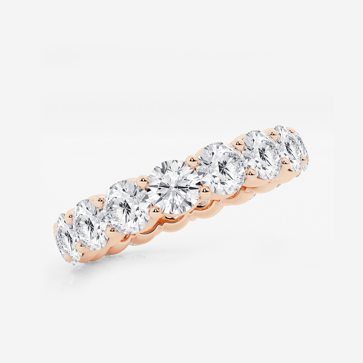Additional Image 1 for  4 ctw Shared Prong Round Lab Grown Diamond Eternity Band - 4mm Width