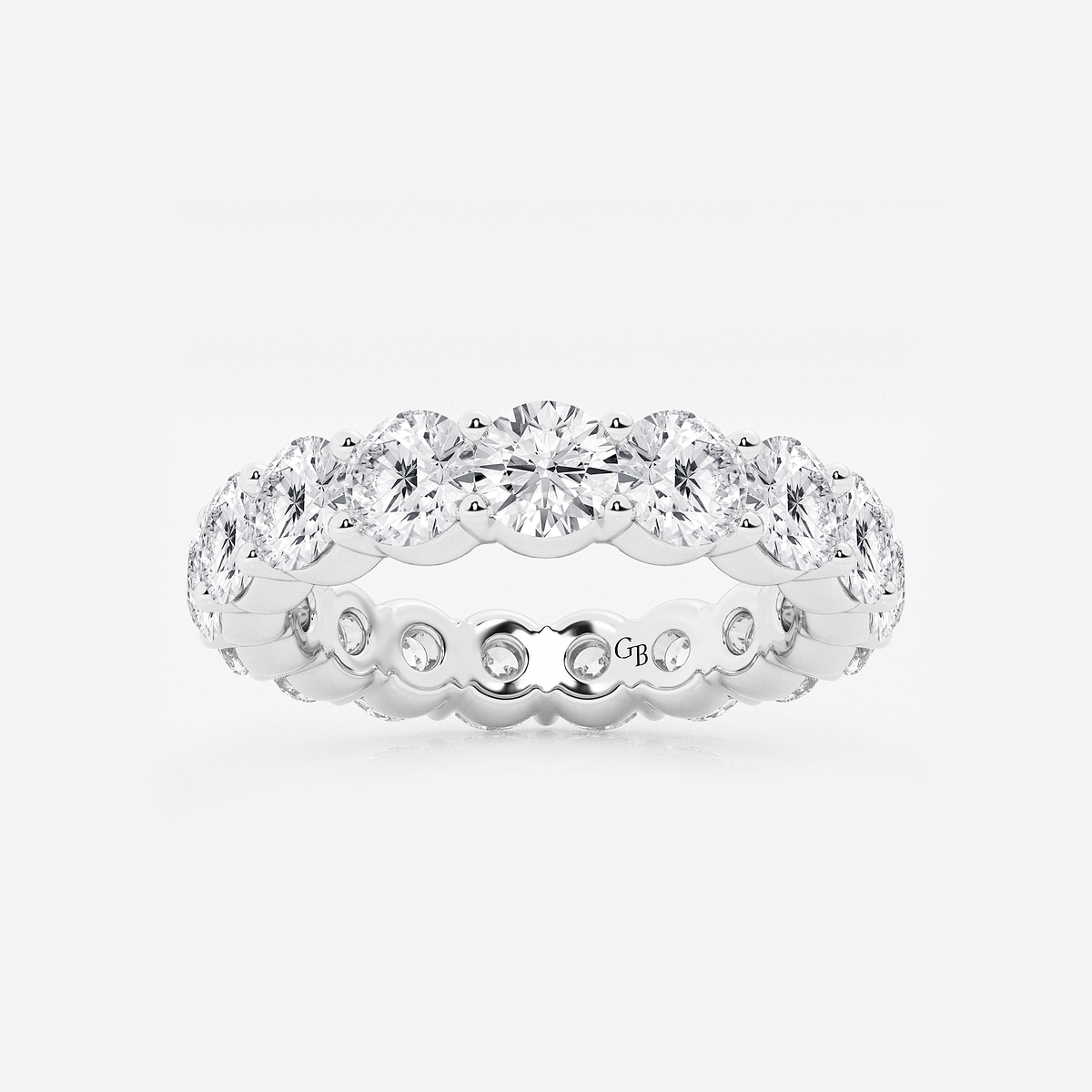 4 ctw Shared Prong Round Lab Grown Diamond Eternity Band - 4mm Width