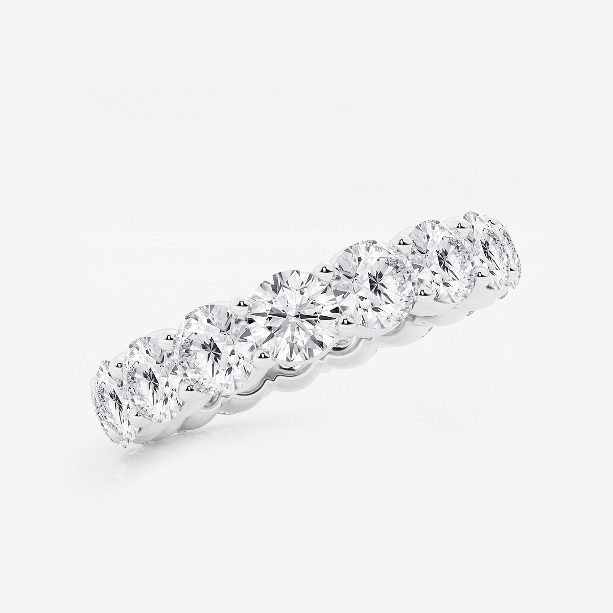 Additional Image 1 for  4 ctw Shared Prong Round Lab Grown Diamond Eternity Band - 4mm Width