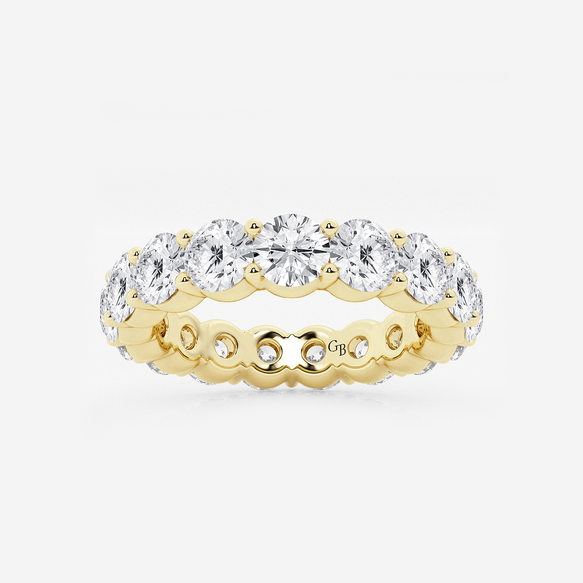 4 ctw Shared Prong Round Lab Grown Diamond Eternity Band - 4mm Width