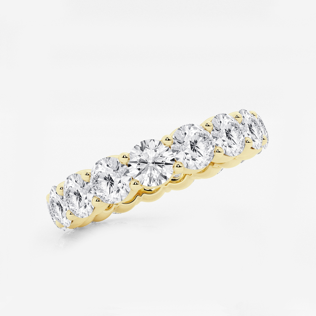 Additional Image 1 for  4 ctw Shared Prong Round Lab Grown Diamond Eternity Band - 4mm Width