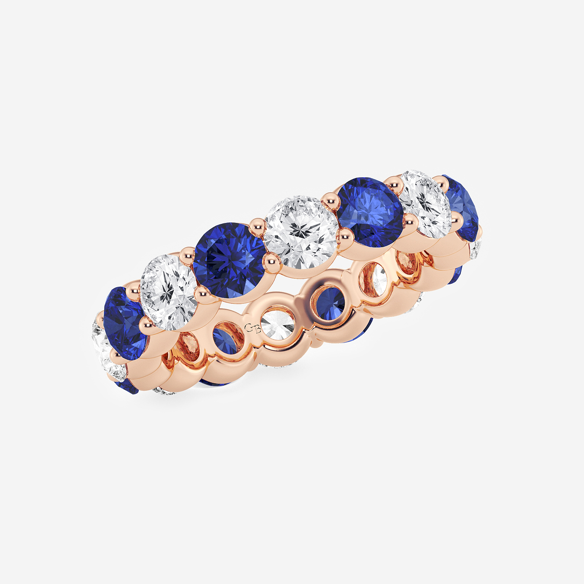 Additional Image 1 for  4.4 mm Round Cut Sapphire and 2 2/3 ctw Round Lab Grown Diamond Eternity Band - 4.4mm Width