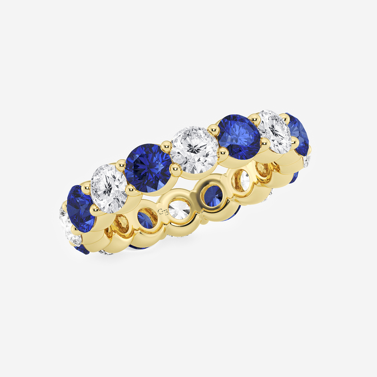 Additional Image 1 for  4.4 mm Round Cut Sapphire and 2 2/3 ctw Round Lab Grown Diamond Eternity Band - 4.5mm Width