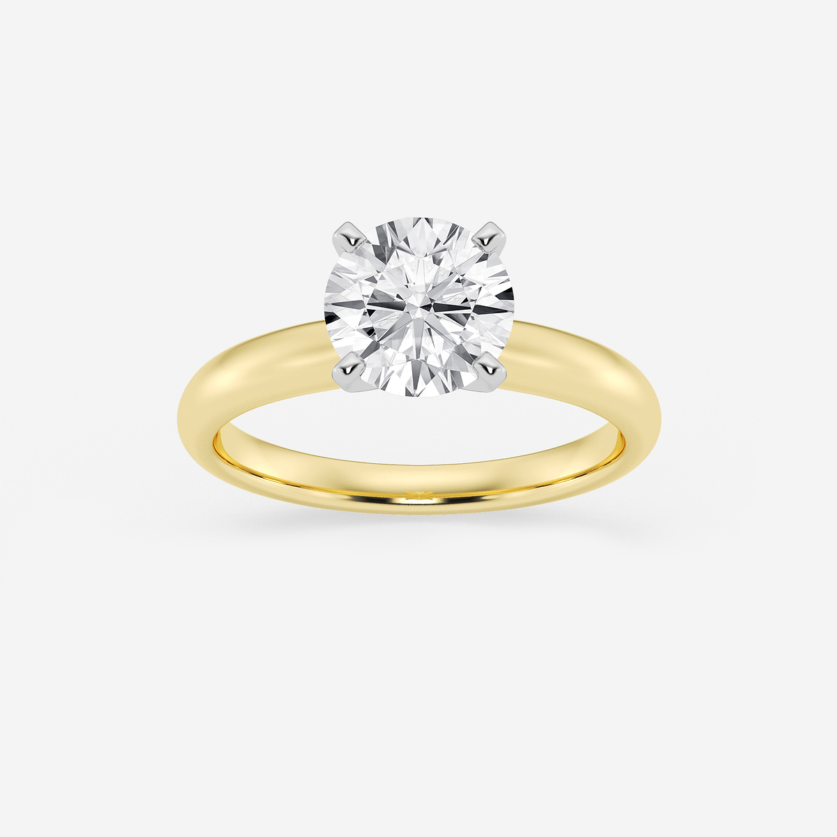 1 ctw Round Lab Grown Diamond Classic Solitaire Engagement Ring