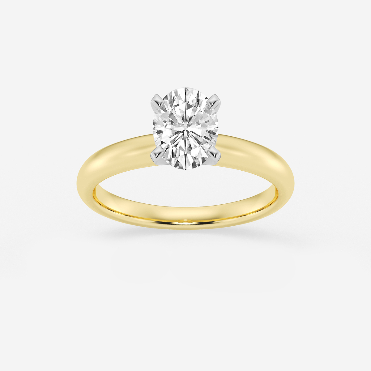 1 ctw Oval Lab Grown Diamond Classic Solitaire Engagement Ring
