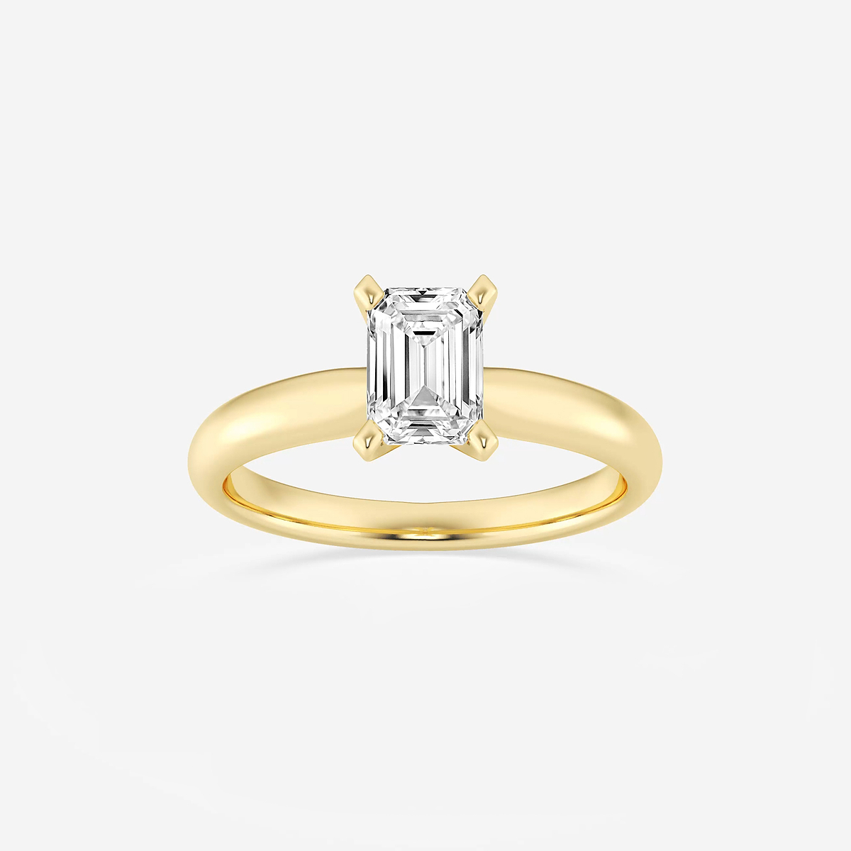 1 ctw Emerald Lab Grown Diamond Classic Solitaire Engagement Ring