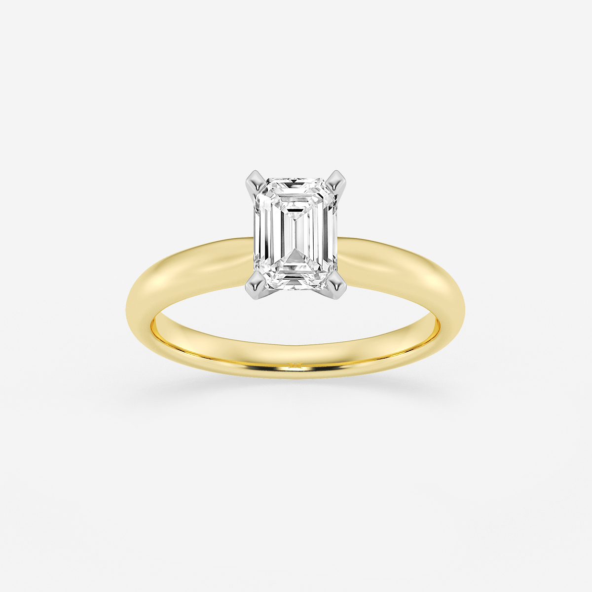 1 ctw Emerald Lab Grown Diamond Classic Solitaire Engagement Ring