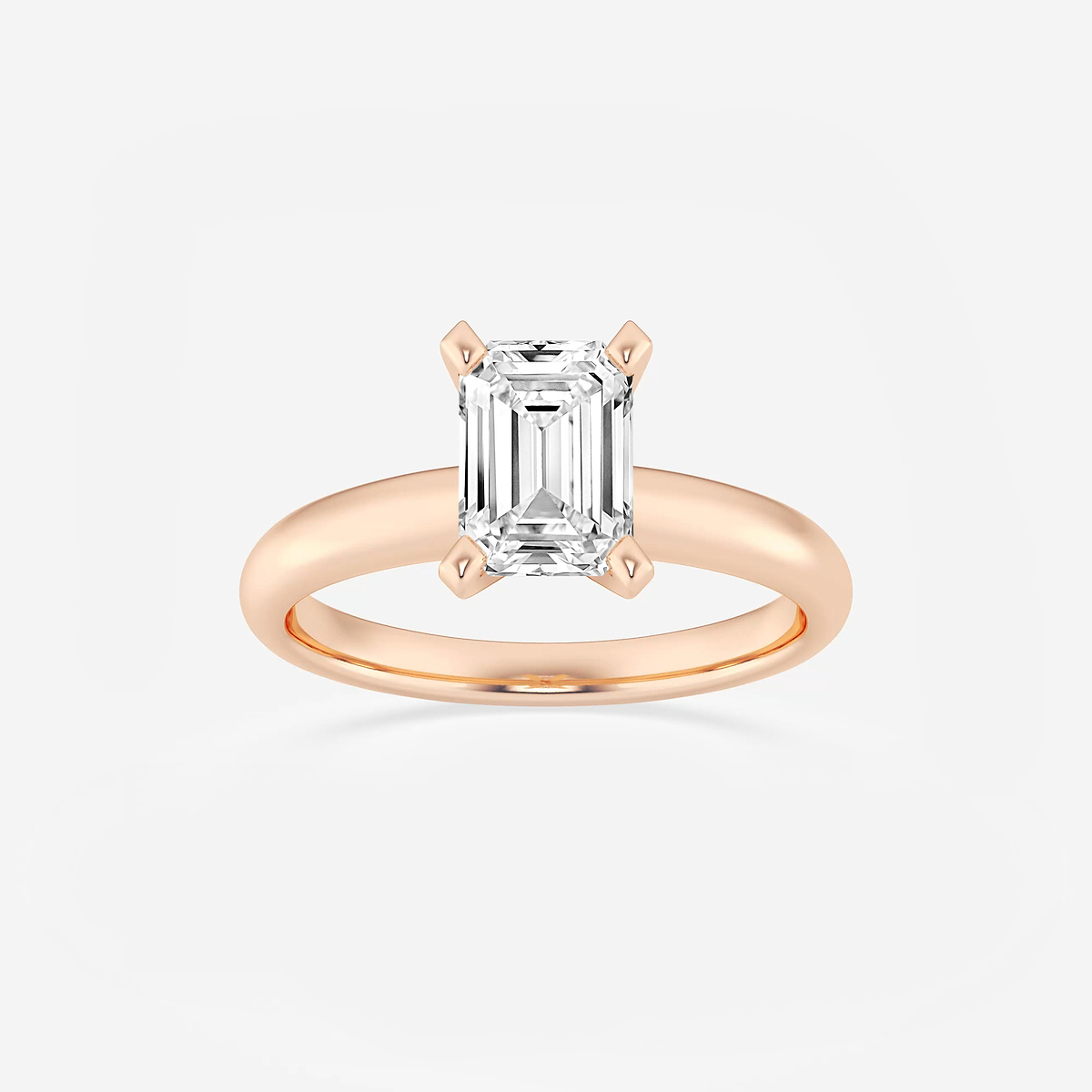 1 1/2 ctw Emerald Lab Grown Diamond Classic Solitaire Engagement Ring