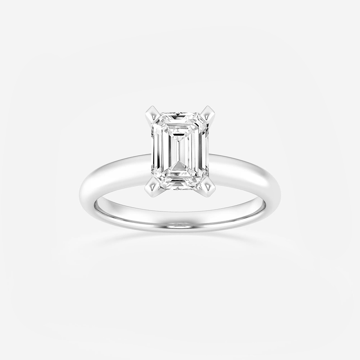 1 1/2 ctw Emerald Lab Grown Diamond Classic Solitaire Engagement Ring