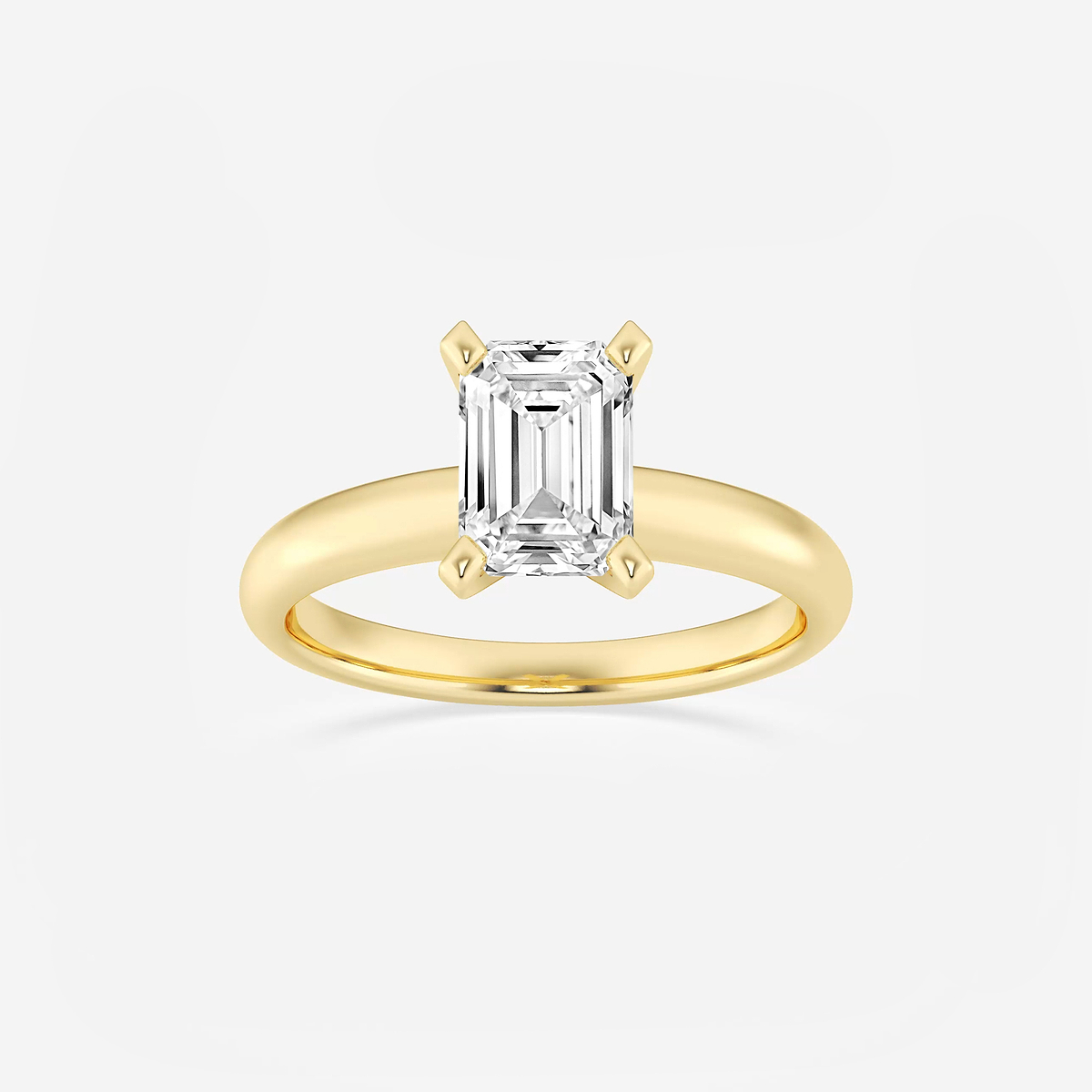 1 1/2 ctw Emerald Lab Grown Diamond Classic Solitaire Engagement Ring