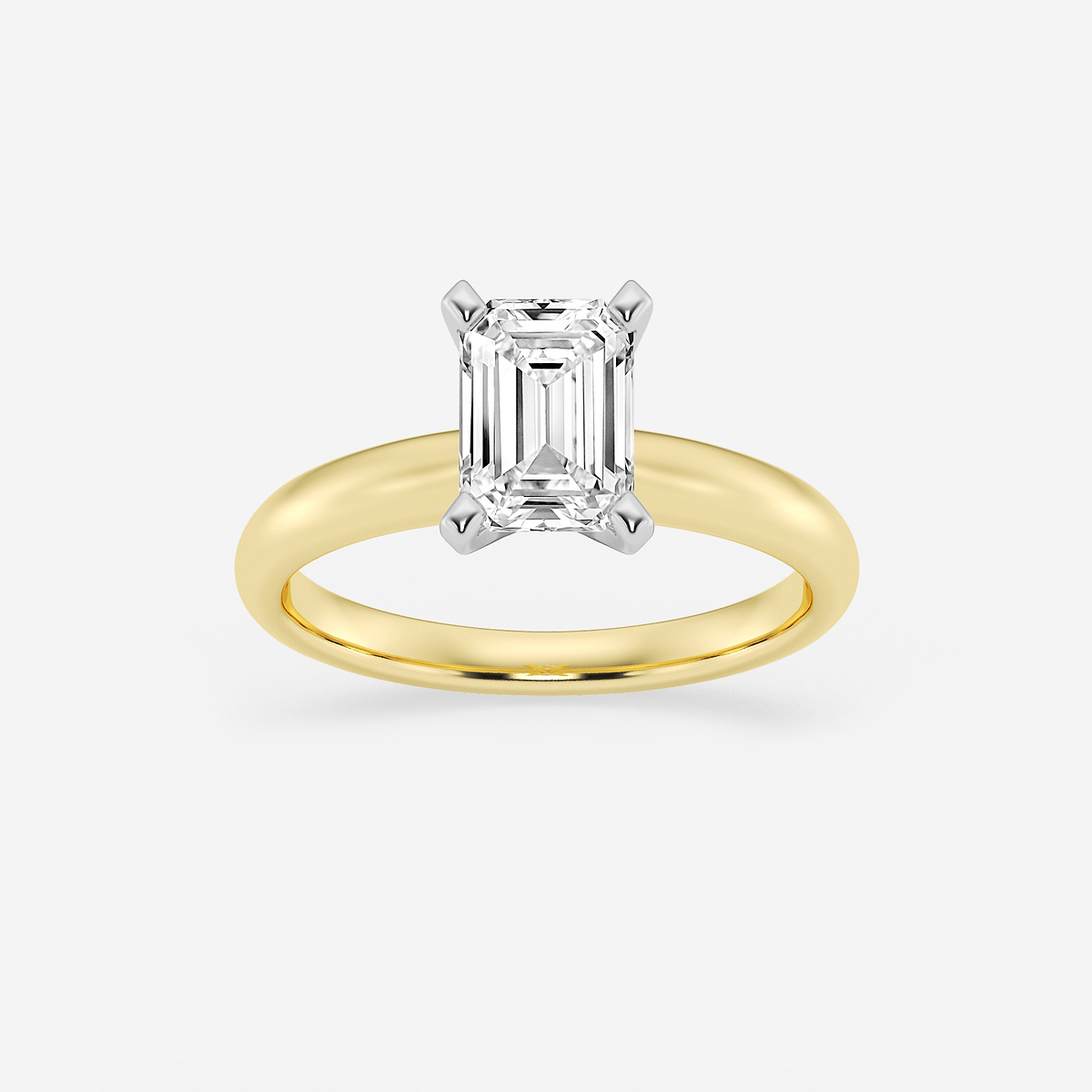 1 1/2 ctw Emerald Lab Grown Diamond Classic Solitaire Engagement Ring