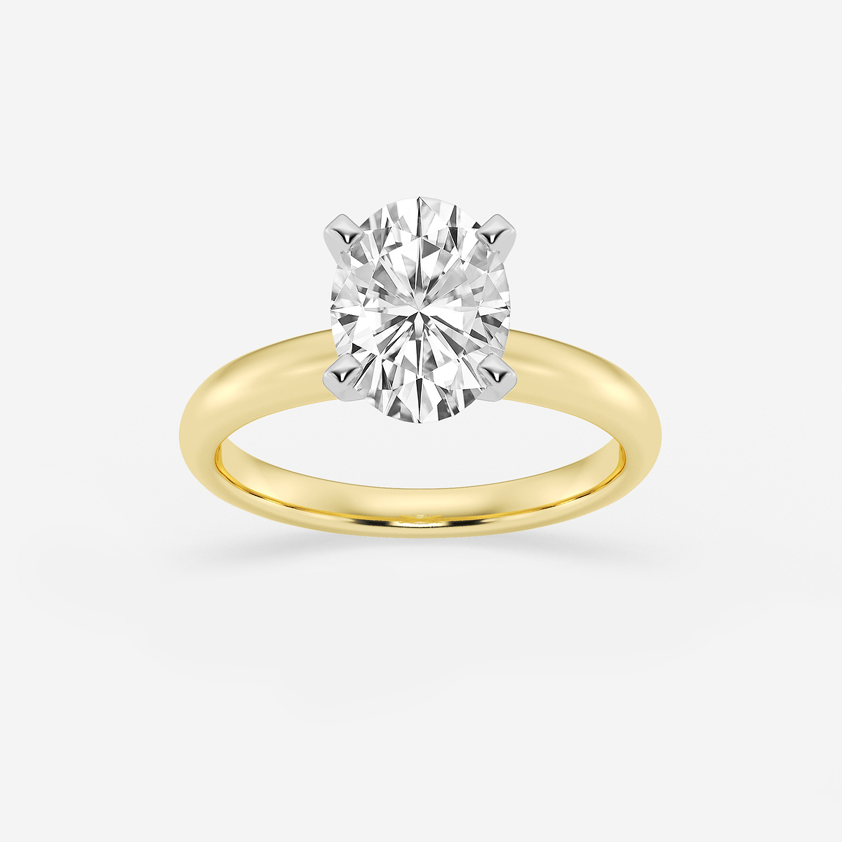 2 ctw Oval Lab Grown Diamond Classic Solitaire Engagement Ring