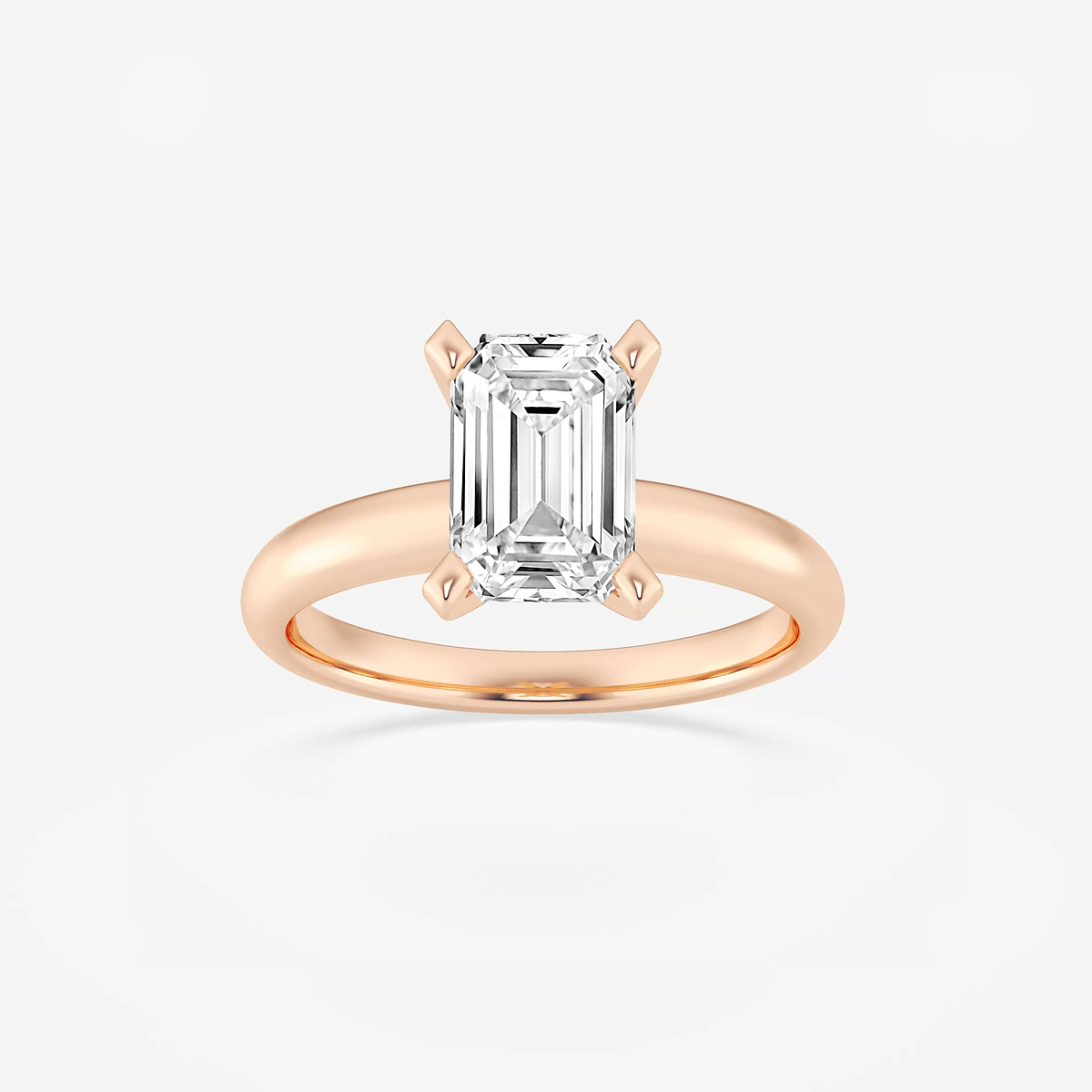 2 ctw Emerald Lab Grown Diamond Classic Solitaire Engagement Ring