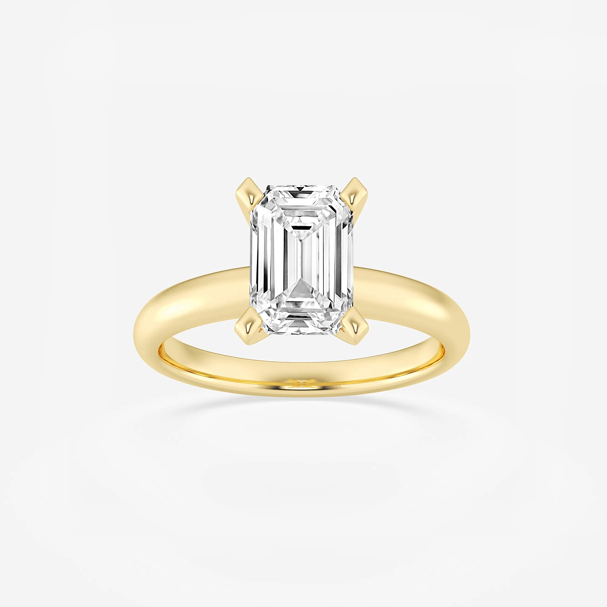 2 ctw Emerald Lab Grown Diamond Classic Solitaire Engagement Ring
