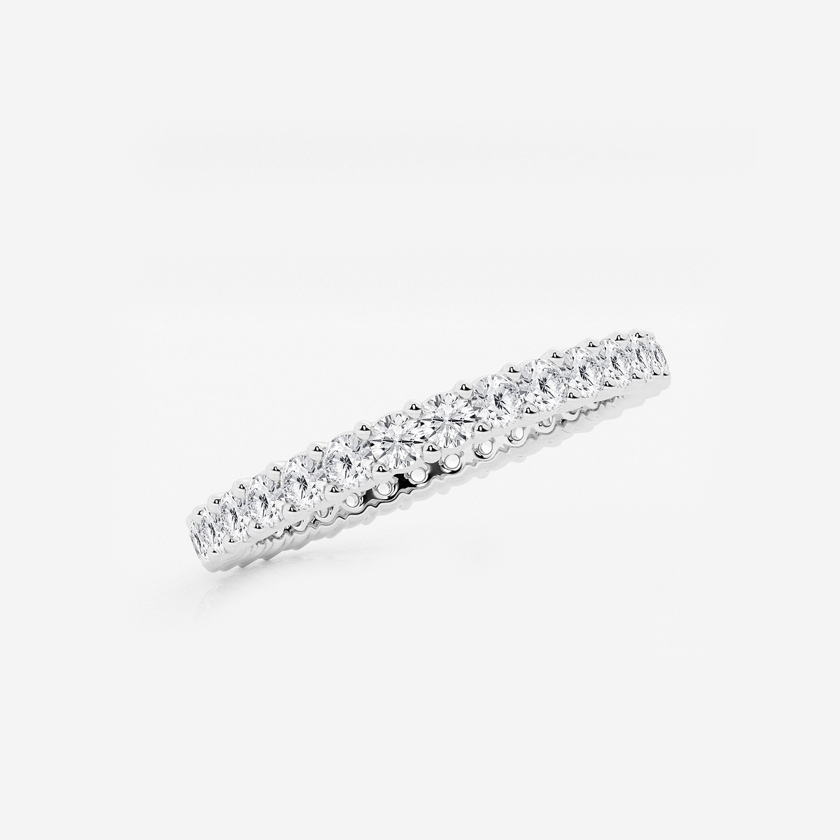 Additional Image 1 for  1 ctw Shared Prong Round Lab Grown Diamond Eternity Band - 2.1mm Width