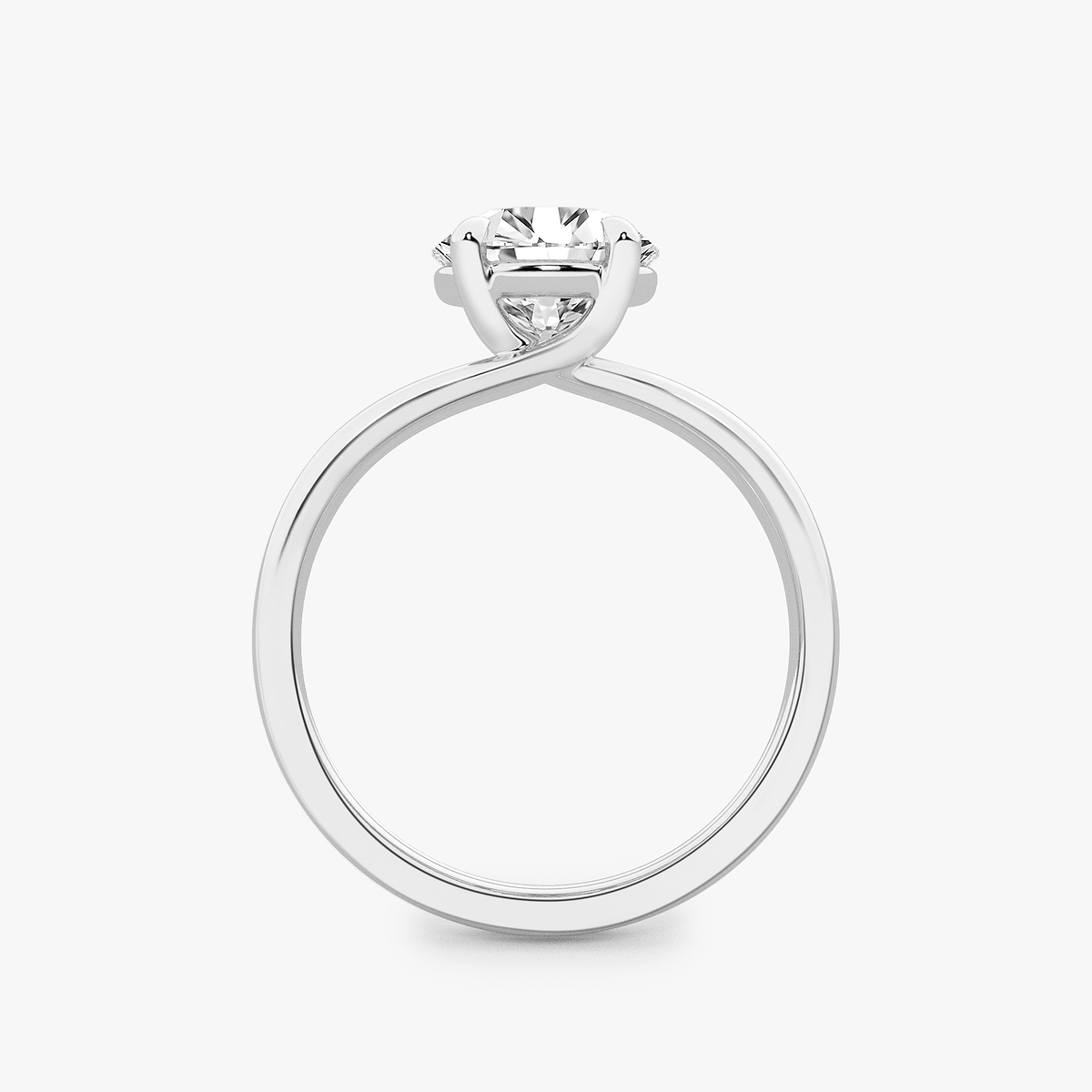 Additional Image 1 for  2 ctw Round Lab Grown Diamond Double Shank Trellis Solitaire Engagement Ring