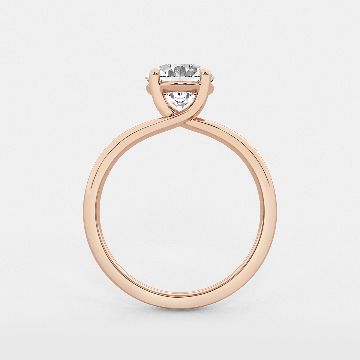 Additional Image 1 for  2 ctw Oval Lab Grown Diamond Double Shank Trellis Solitaire Engagement Ring