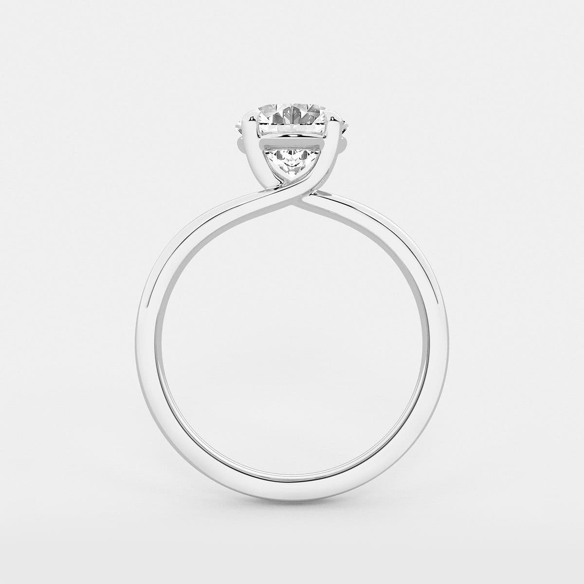 Additional Image 1 for  2 ctw Oval Lab Grown Diamond Double Shank Trellis Solitaire Engagement Ring