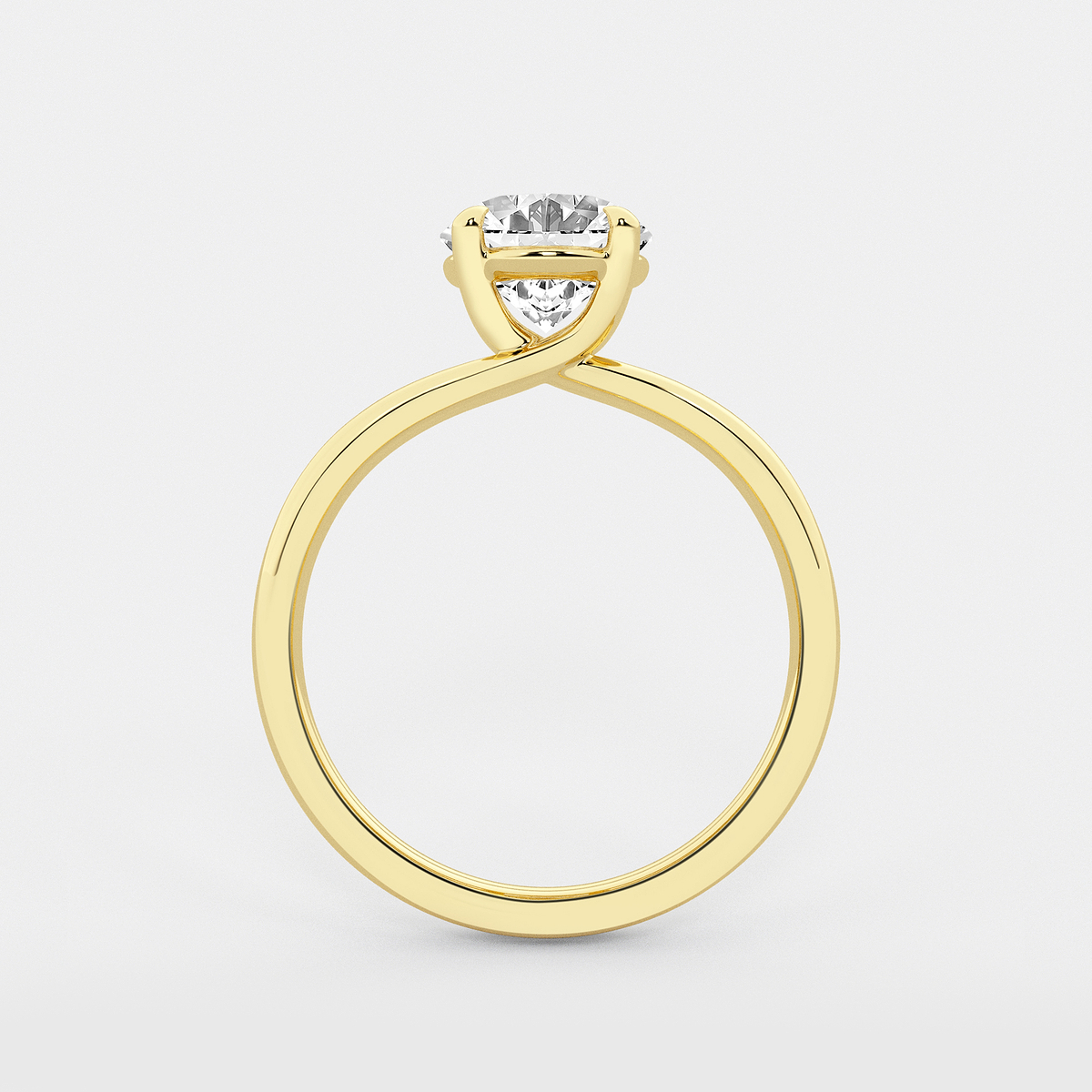 Additional Image 1 for  2 ctw Oval Lab Grown Diamond Double Shank Trellis Solitaire Engagement Ring