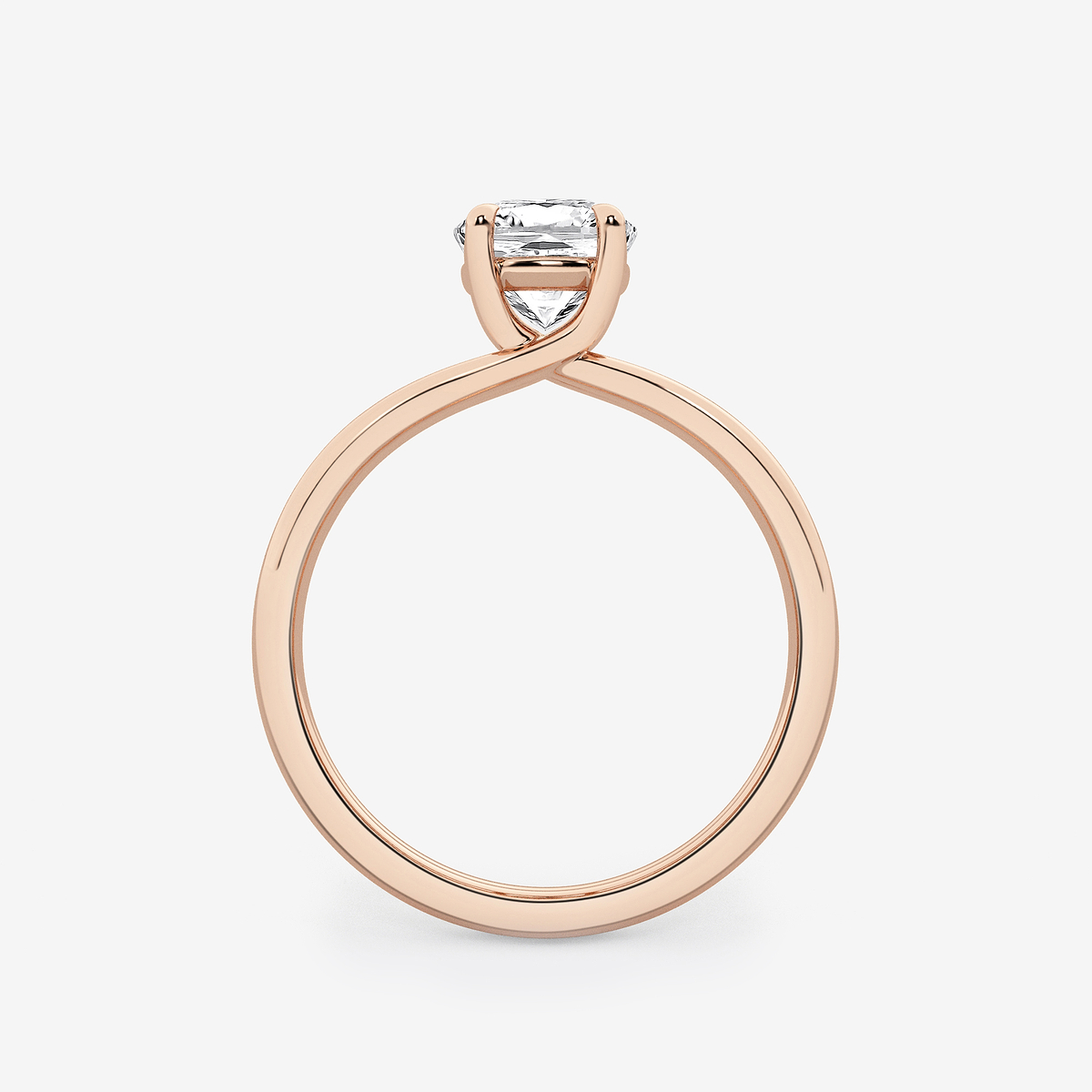 Additional Image 1 for  2 ctw Cushion Lab Grown Diamond Double Shank Trellis Solitaire Engagement Ring