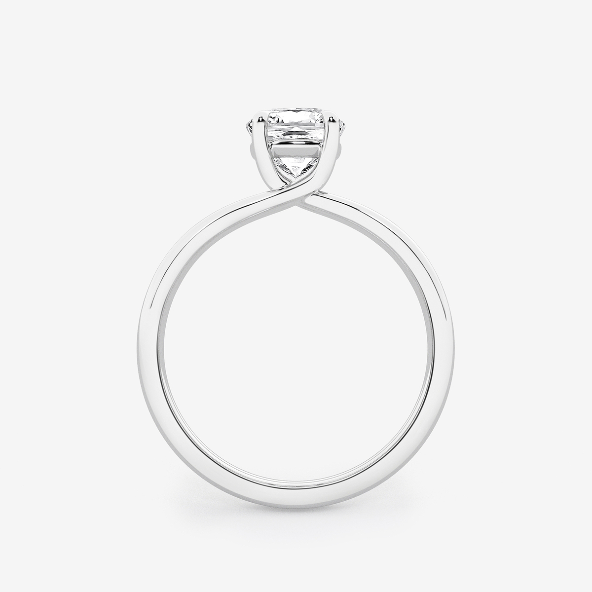 Additional Image 1 for  2 ctw Cushion Lab Grown Diamond Double Shank Trellis Solitaire Engagement Ring