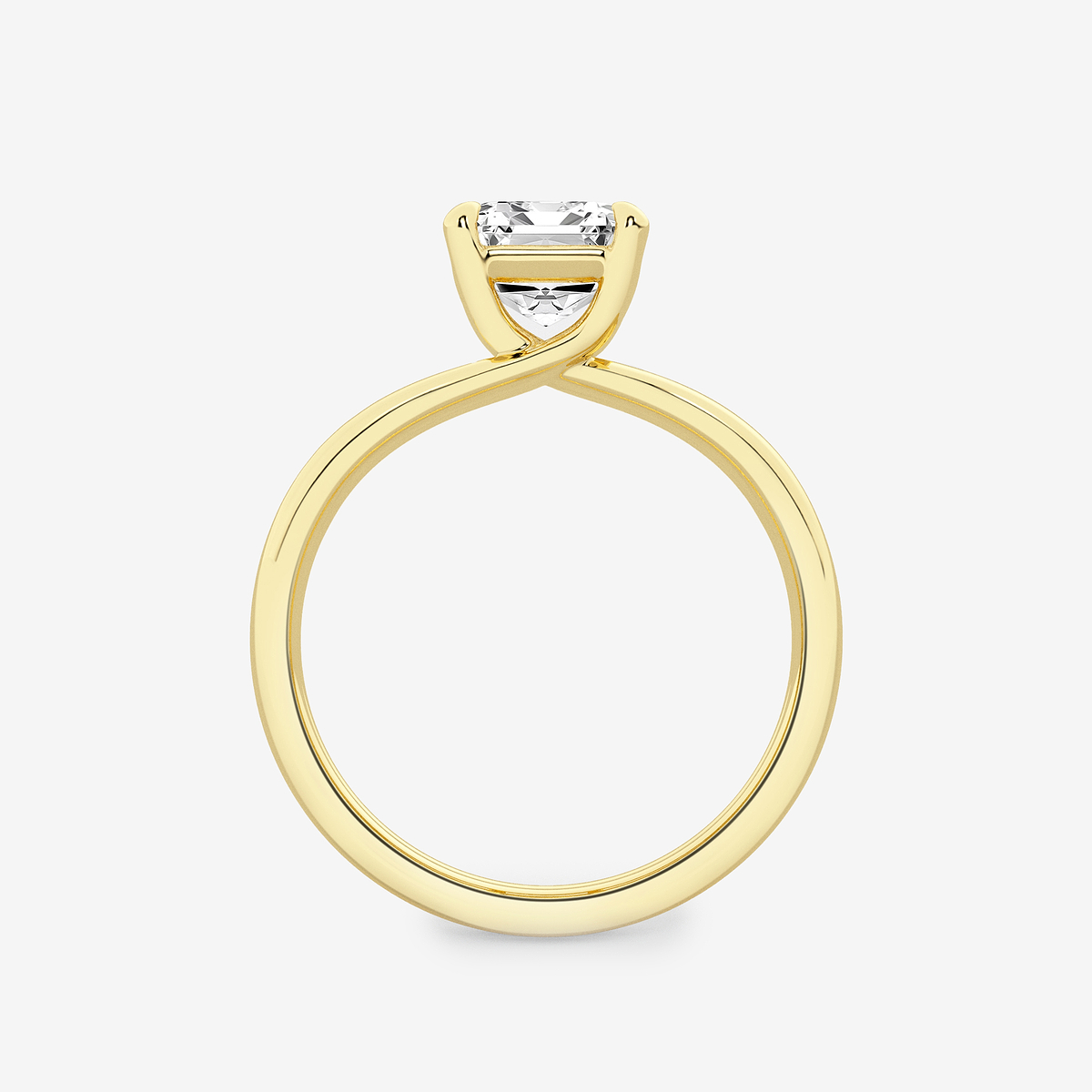 Additional Image 1 for  2 ctw Emerald Lab Grown Diamond Double Shank Trellis Solitaire Engagement Ring