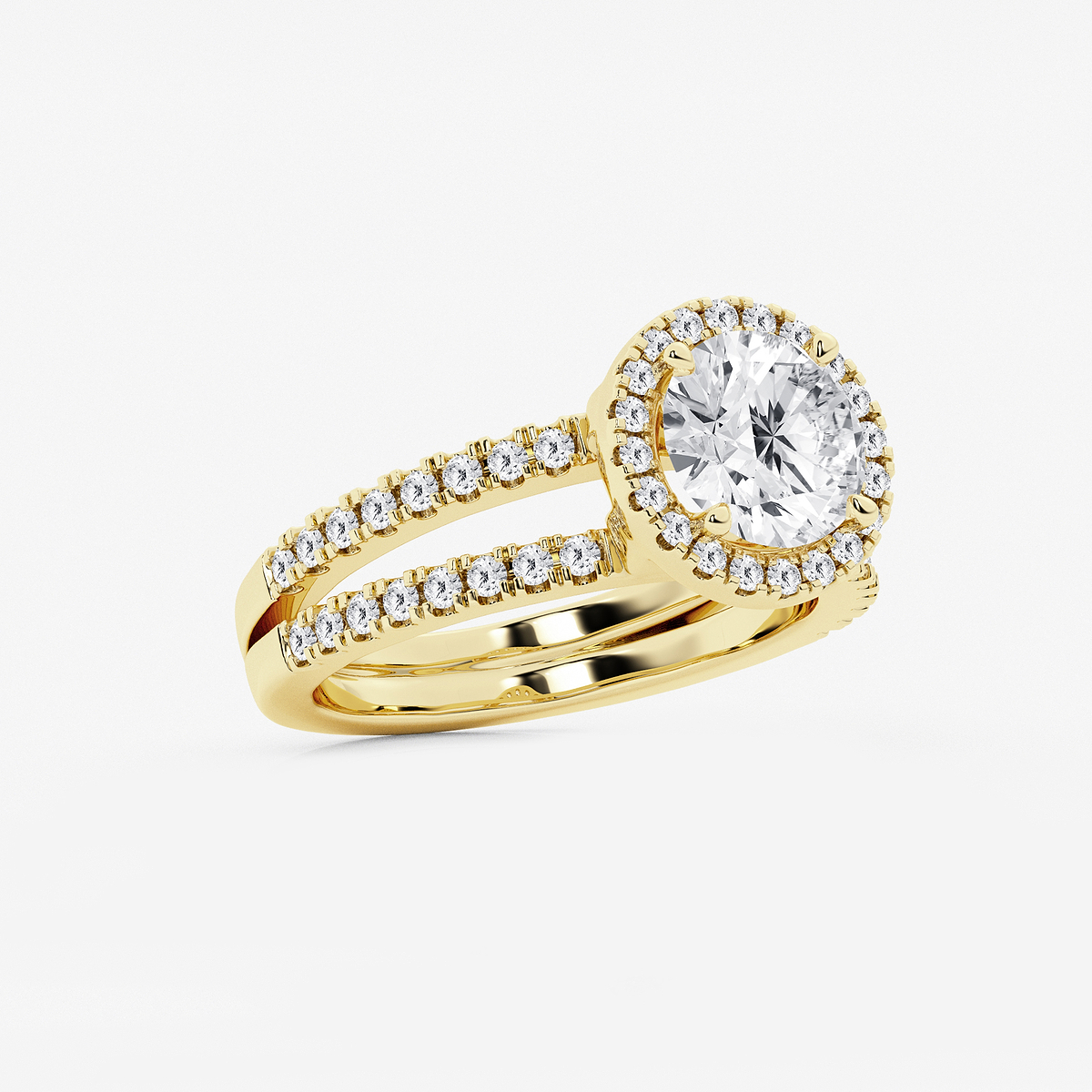 Additional Image 1 for  2 2/3 ctw Round Lab Grown Diamond Double Shank Halo Engagement Ring