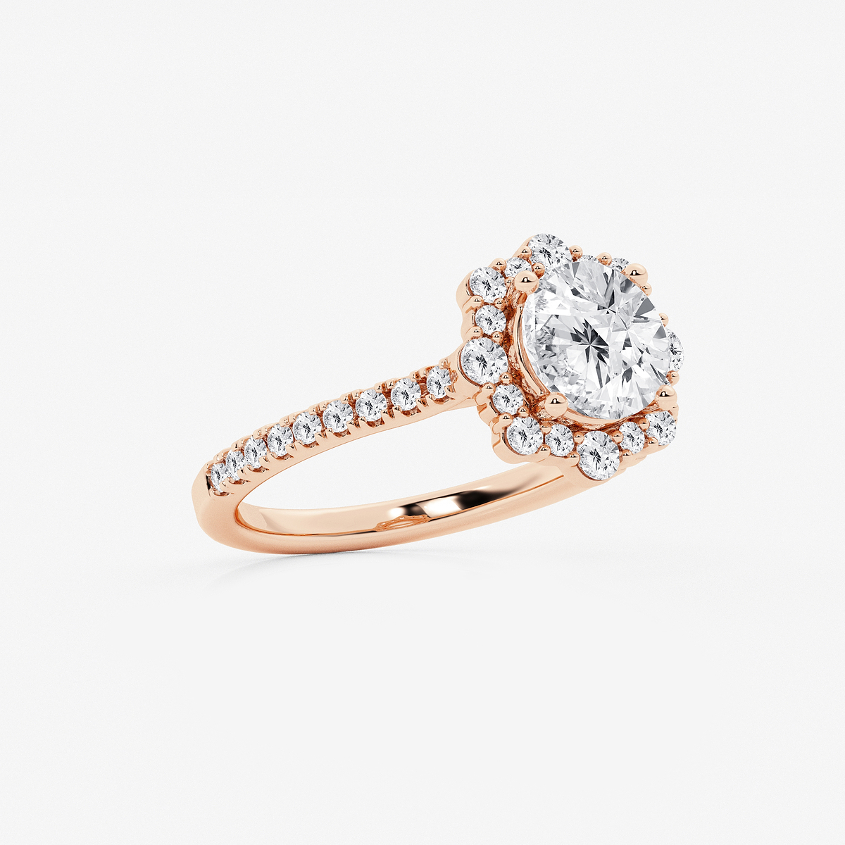 Additional Image 1 for  2 1/6 ctw Round Lab Grown Diamond Floral Halo Engagement Ring