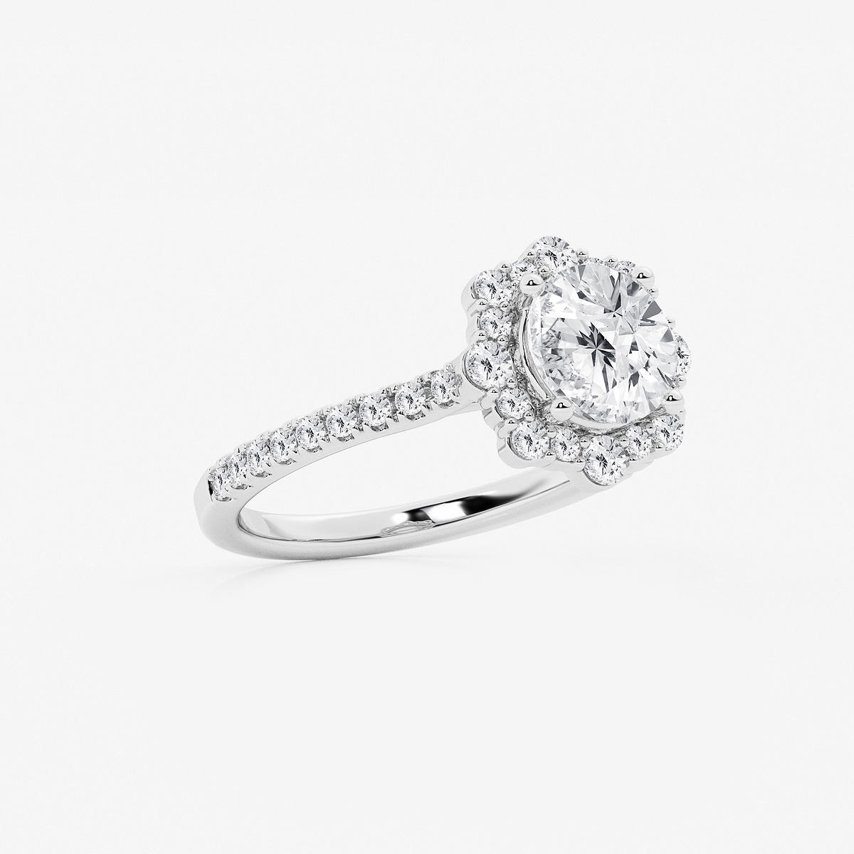 Additional Image 1 for  2 1/6 ctw Round Lab Grown Diamond Floral Halo Engagement Ring