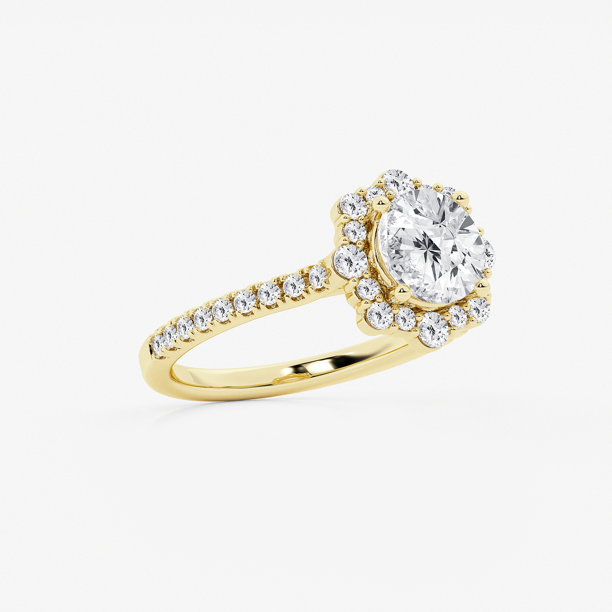 Additional Image 1 for  2 1/6 ctw Round Lab Grown Diamond Floral Halo Engagement Ring