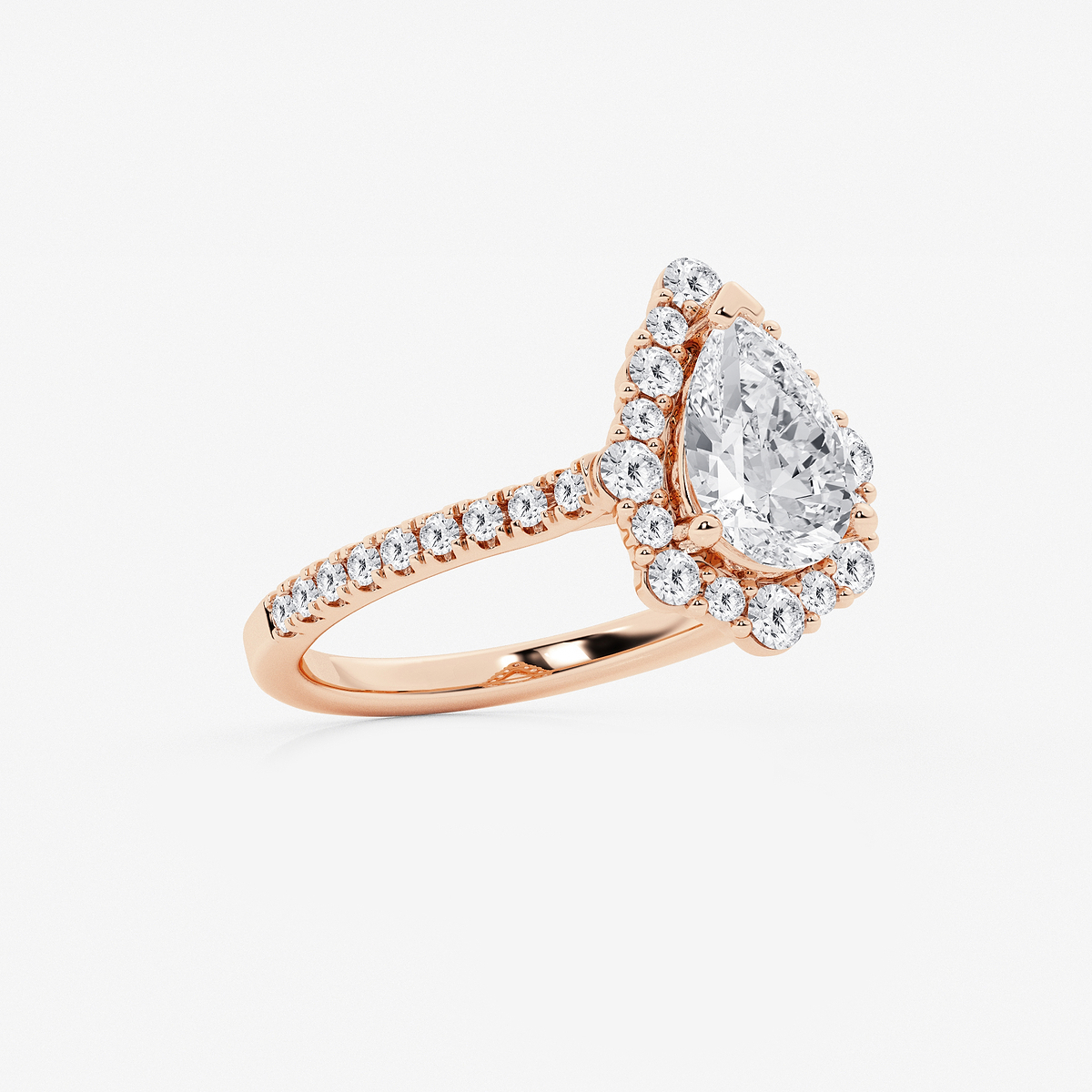 Additional Image 1 for  2 1/6 ctw Pear Lab Grown Diamond Floral Halo Engagement Ring
