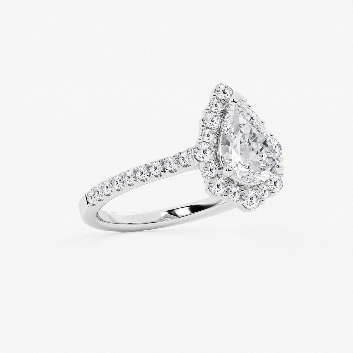Additional Image 1 for  2 1/6 ctw Pear Lab Grown Diamond Floral Halo Engagement Ring