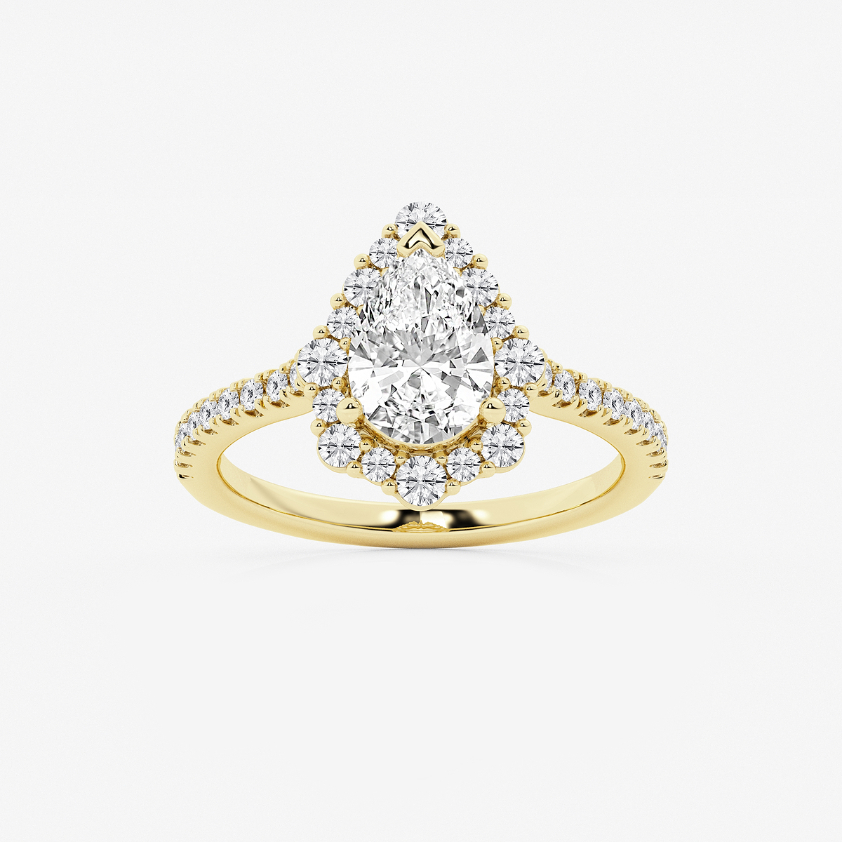 2 1/6 ctw Pear Lab Grown Diamond Floral Halo Engagement Ring