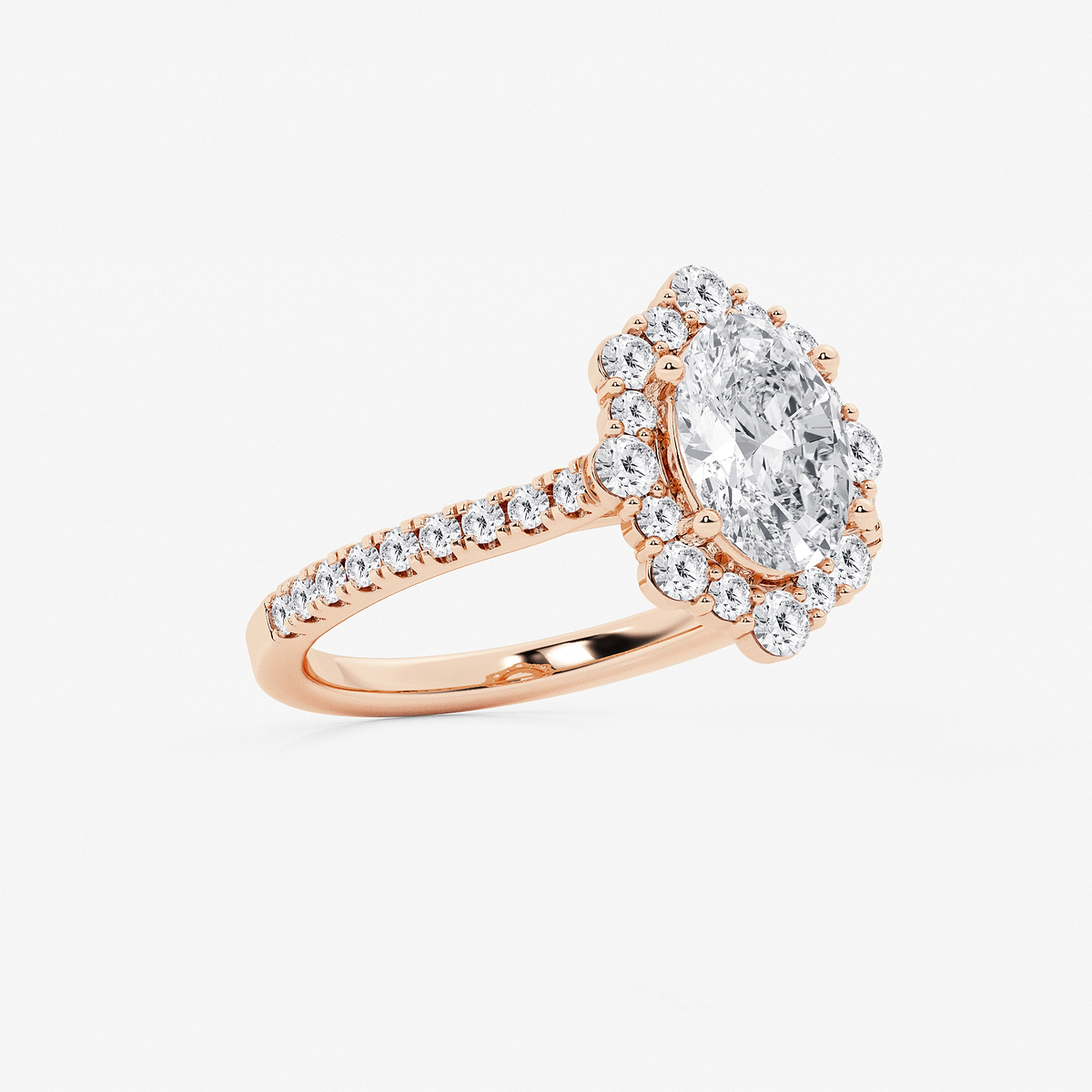 Additional Image 1 for  2 1/6 ctw Oval Lab Grown Diamond Floral Halo Engagement Ring
