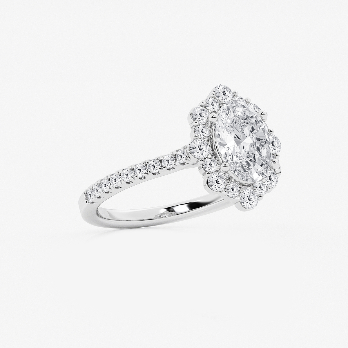 Additional Image 1 for  2 1/6 ctw Oval Lab Grown Diamond Floral Halo Engagement Ring