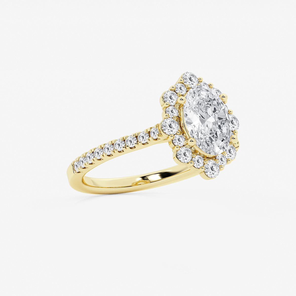 Additional Image 1 for  2 1/6 ctw Oval Lab Grown Diamond Floral Halo Engagement Ring