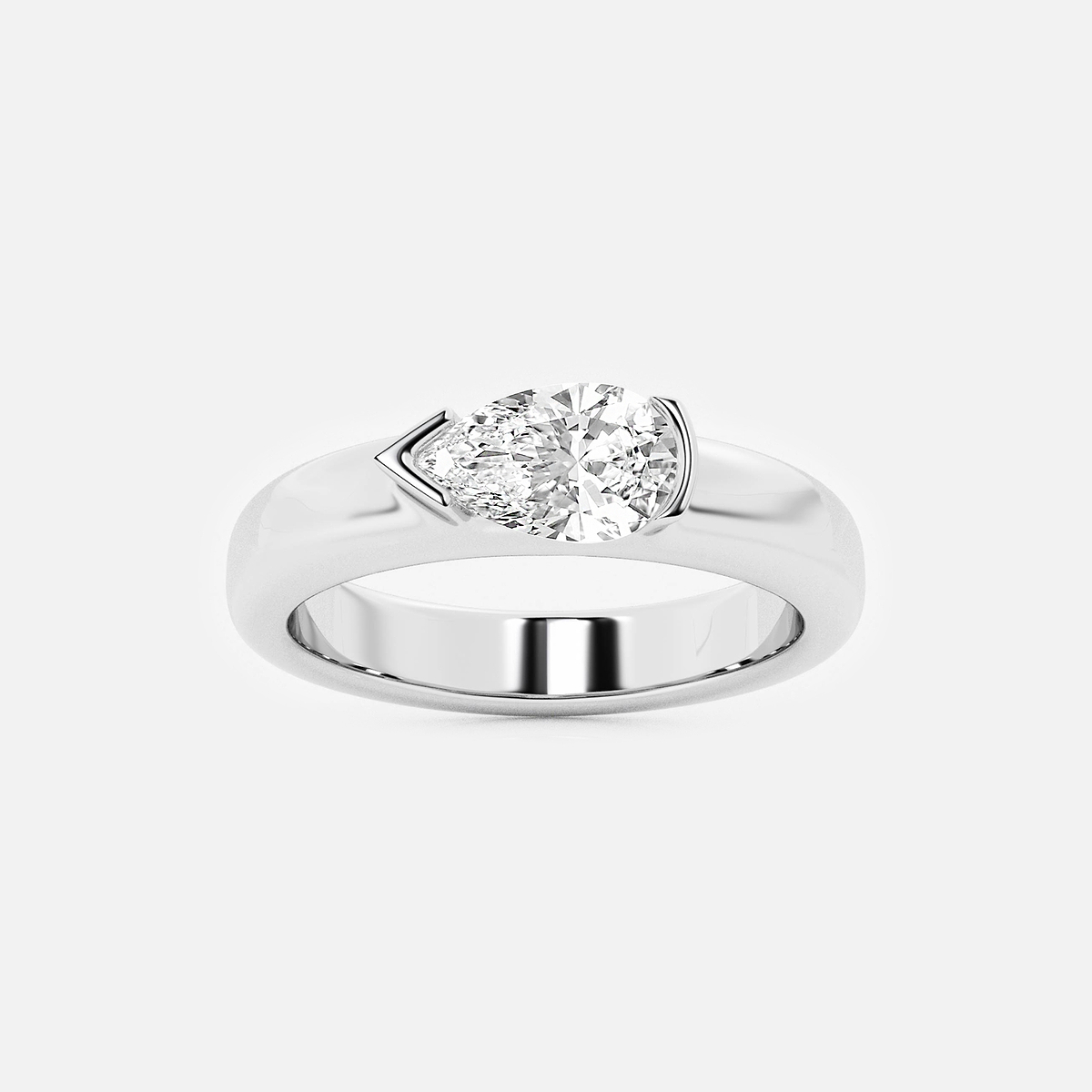 näas 1 ctw Pear Lab Grown Diamond East-West Stackable Ring