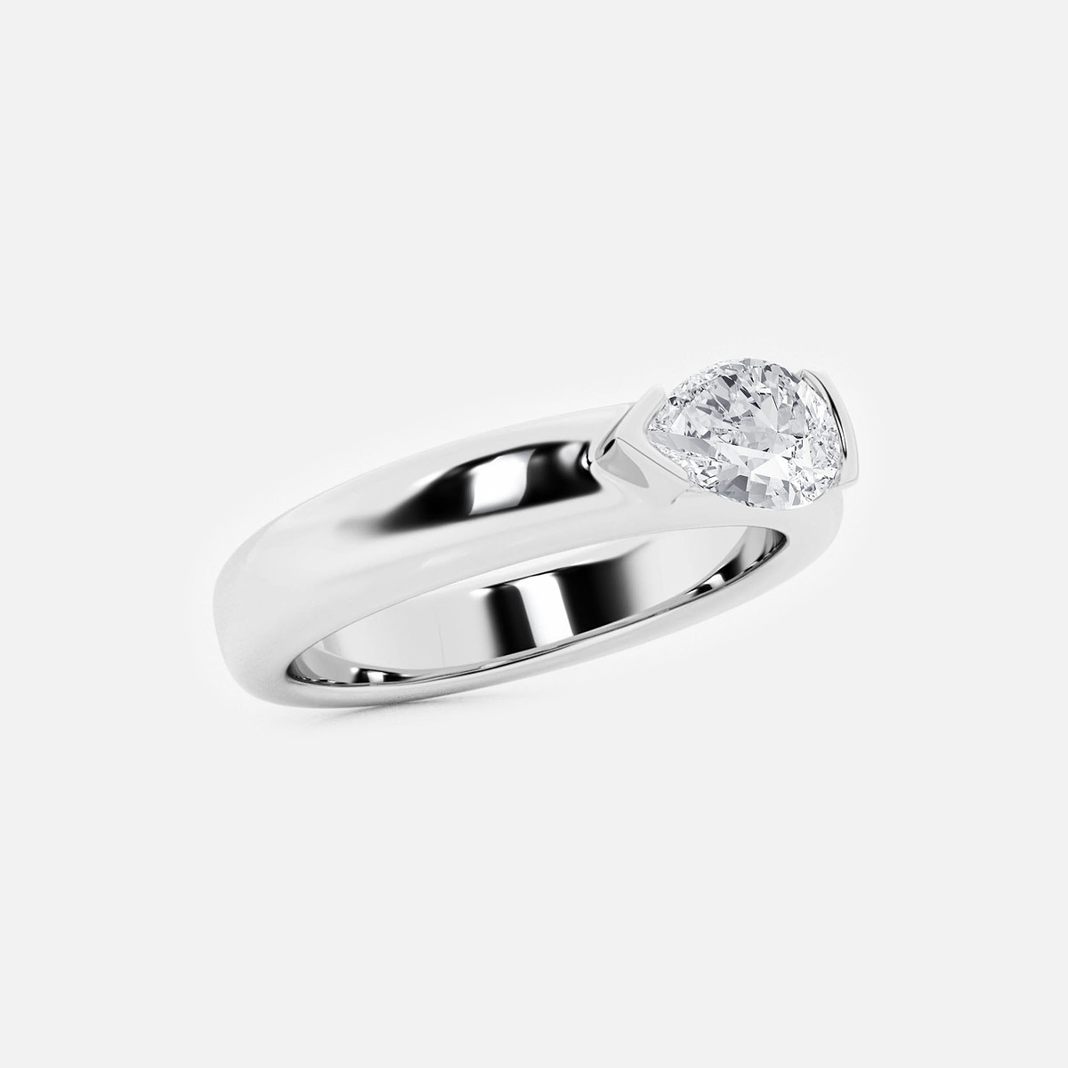 Additional Image 1 for  näas 1 ctw Pear Lab Grown Diamond East-West Stackable Ring