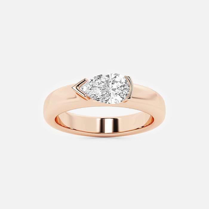 näas 1 ctw Pear Lab Grown Diamond East-West Stackable Ring