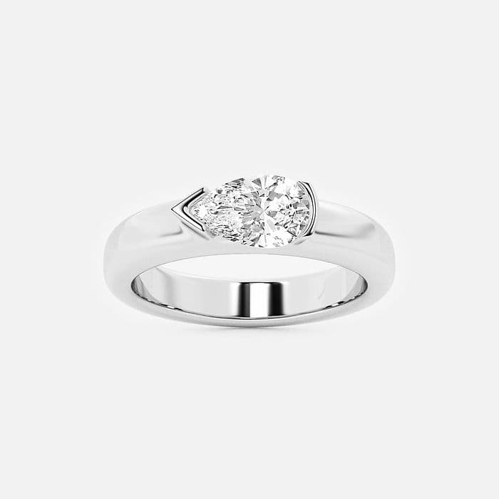 näas 1 ctw Pear Lab Grown Diamond East-West Stackable Ring