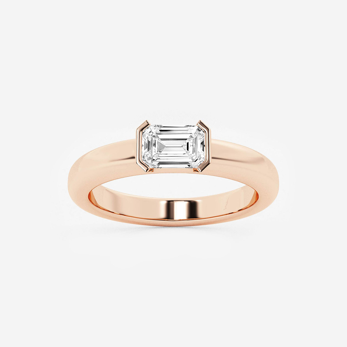 näas 1/2 ctw Emerald Lab Grown Diamond East-West Stackable Ring