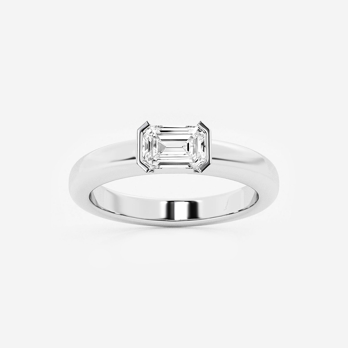 näas 1/2 ctw Emerald Lab Grown Diamond East-West Stackable Ring