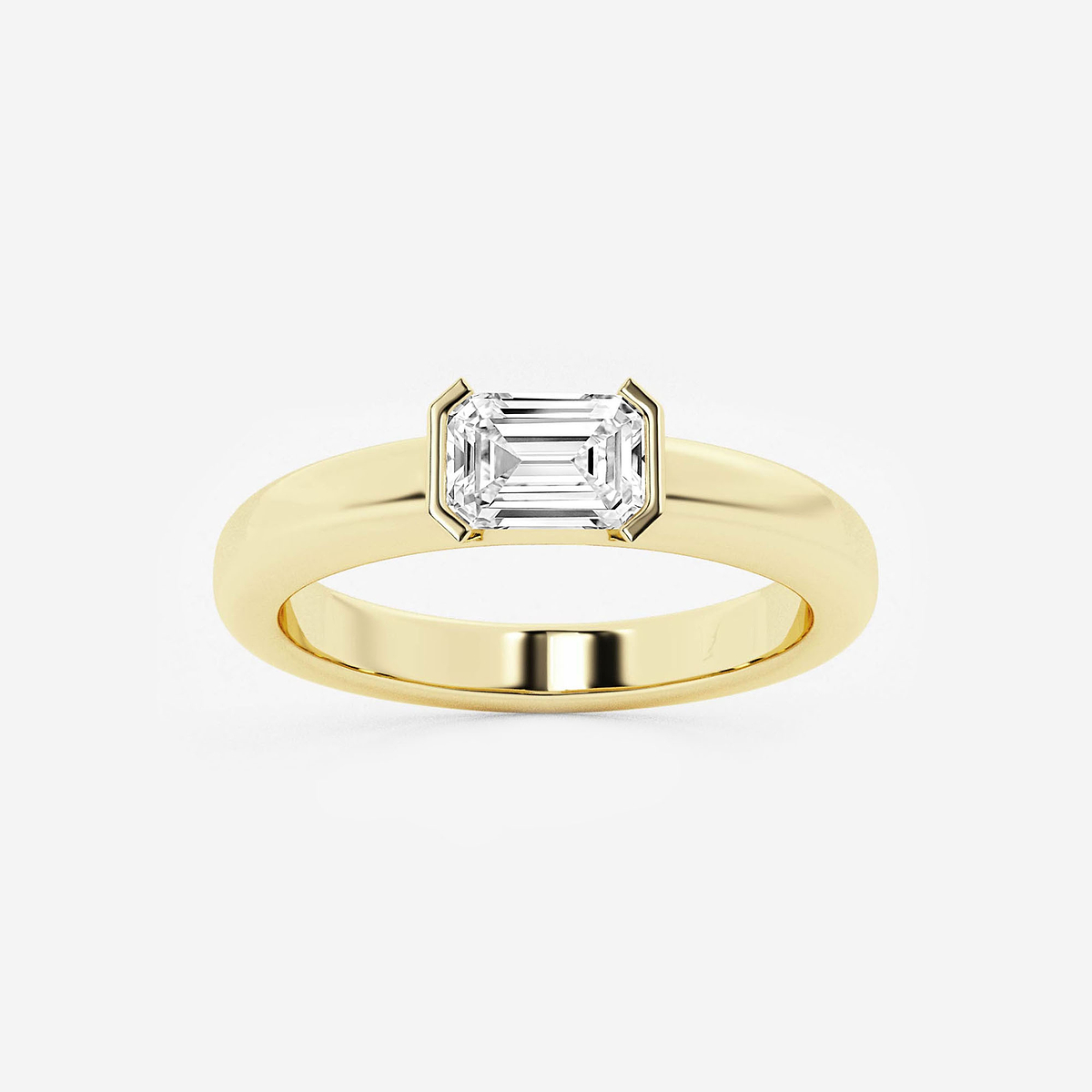 näas 1/2 ctw Emerald Lab Grown Diamond East-West Stackable Ring