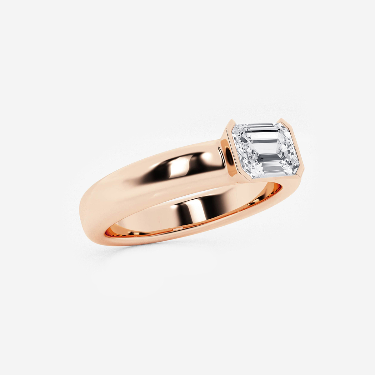 Additional Image 1 for  näas 1 ctw Emerald Lab Grown Diamond Half Bezel Stackable Ring