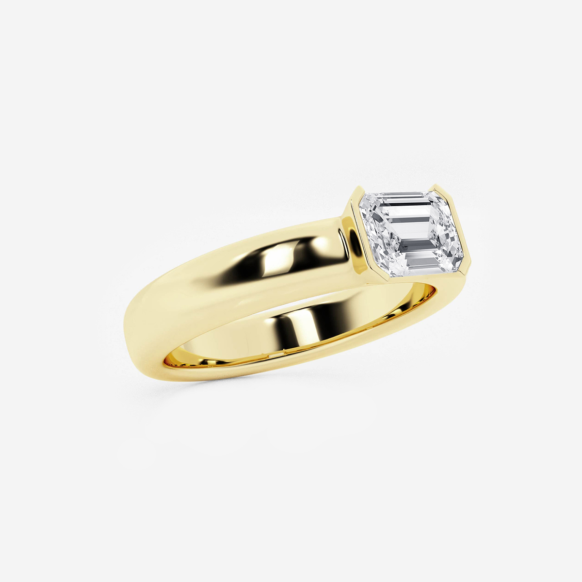 Additional Image 1 for  näas 1 ctw Emerald Lab Grown Diamond Half Bezel Stackable Ring