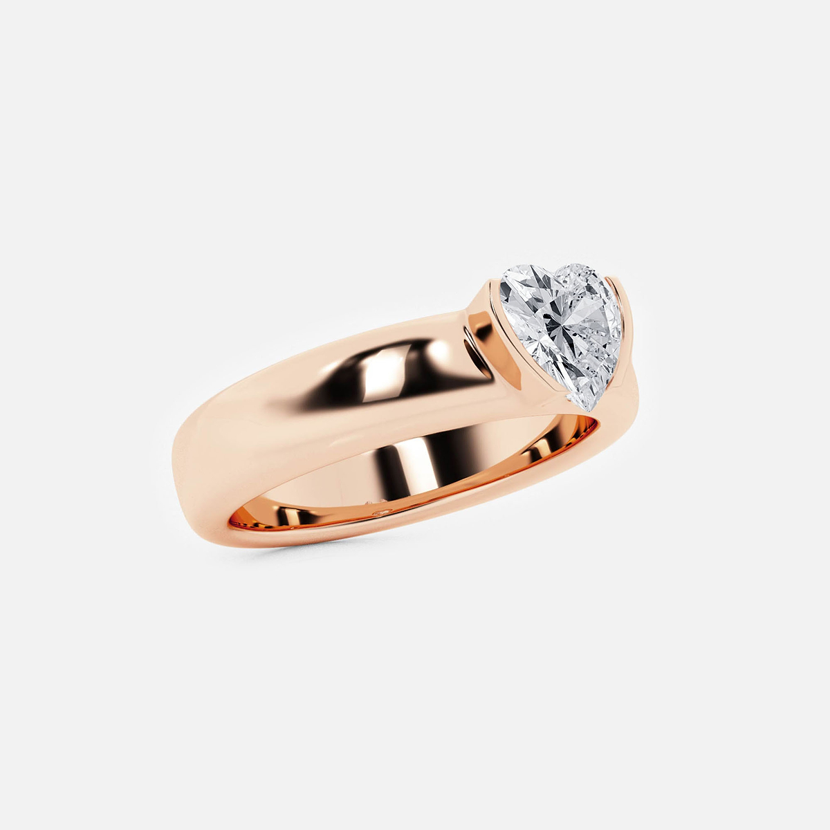 Additional Image 1 for  näas 1 ctw Heart Lab Grown Diamond Half Bezel Stackable Ring