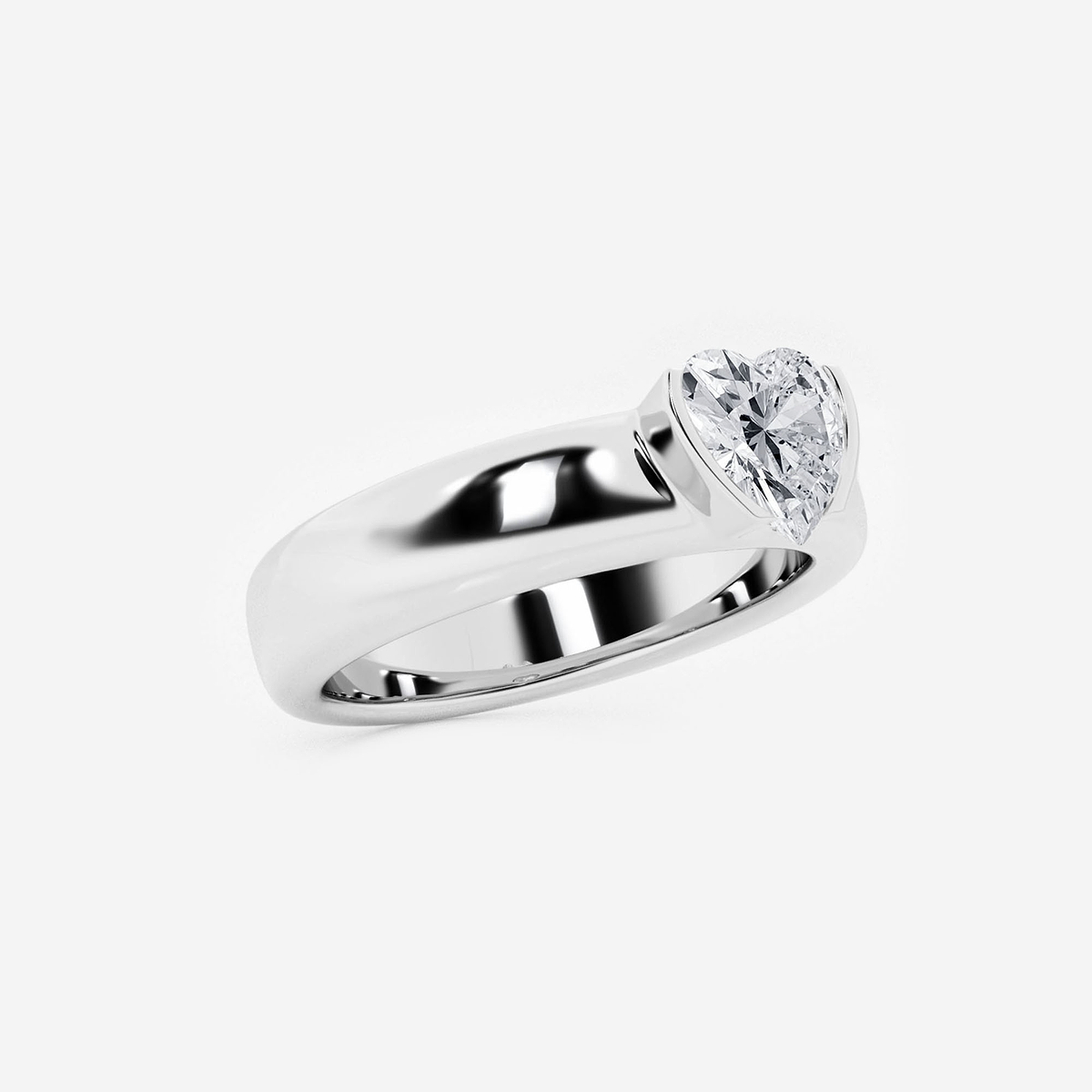 Additional Image 1 for  näas 1 ctw Heart Lab Grown Diamond Half Bezel Stackable Ring