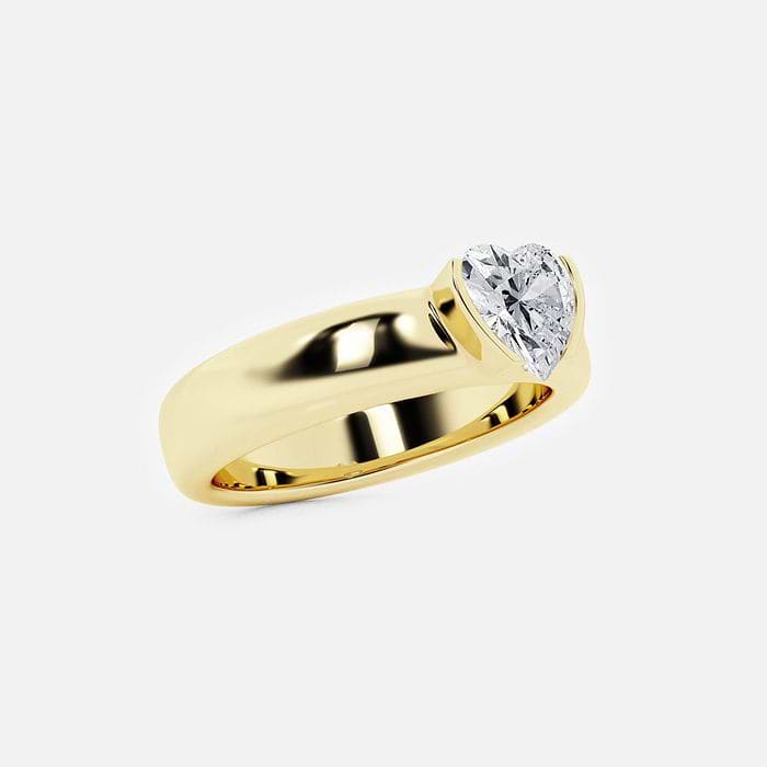 näas Half Bezel Heart Stackable Rings