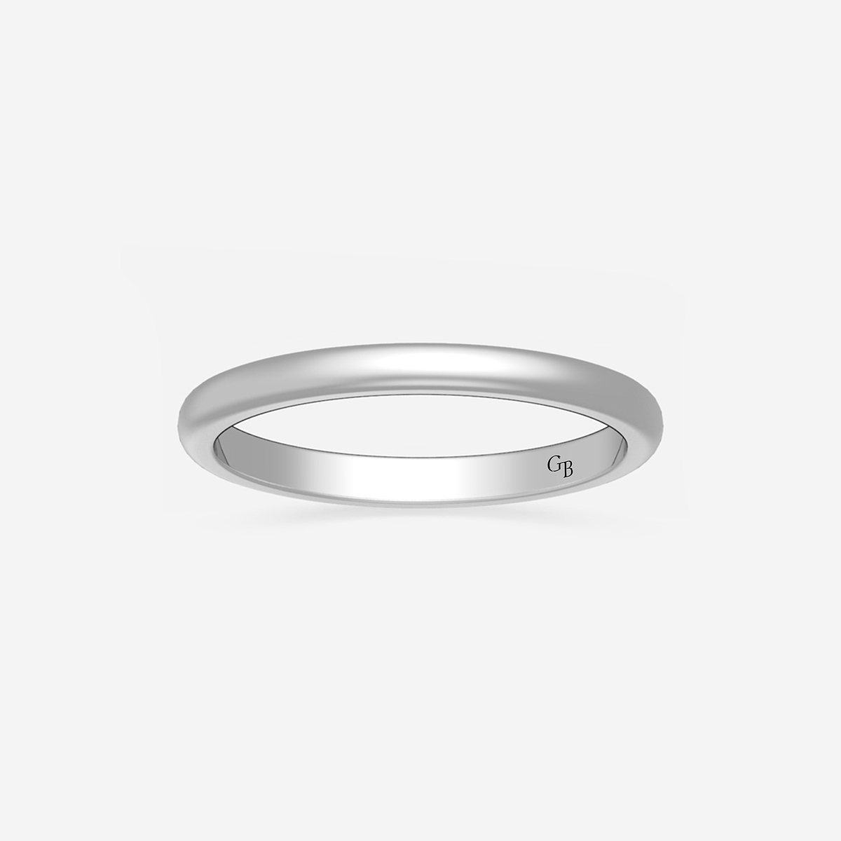 2mm Dome Wedding Band Platinum
