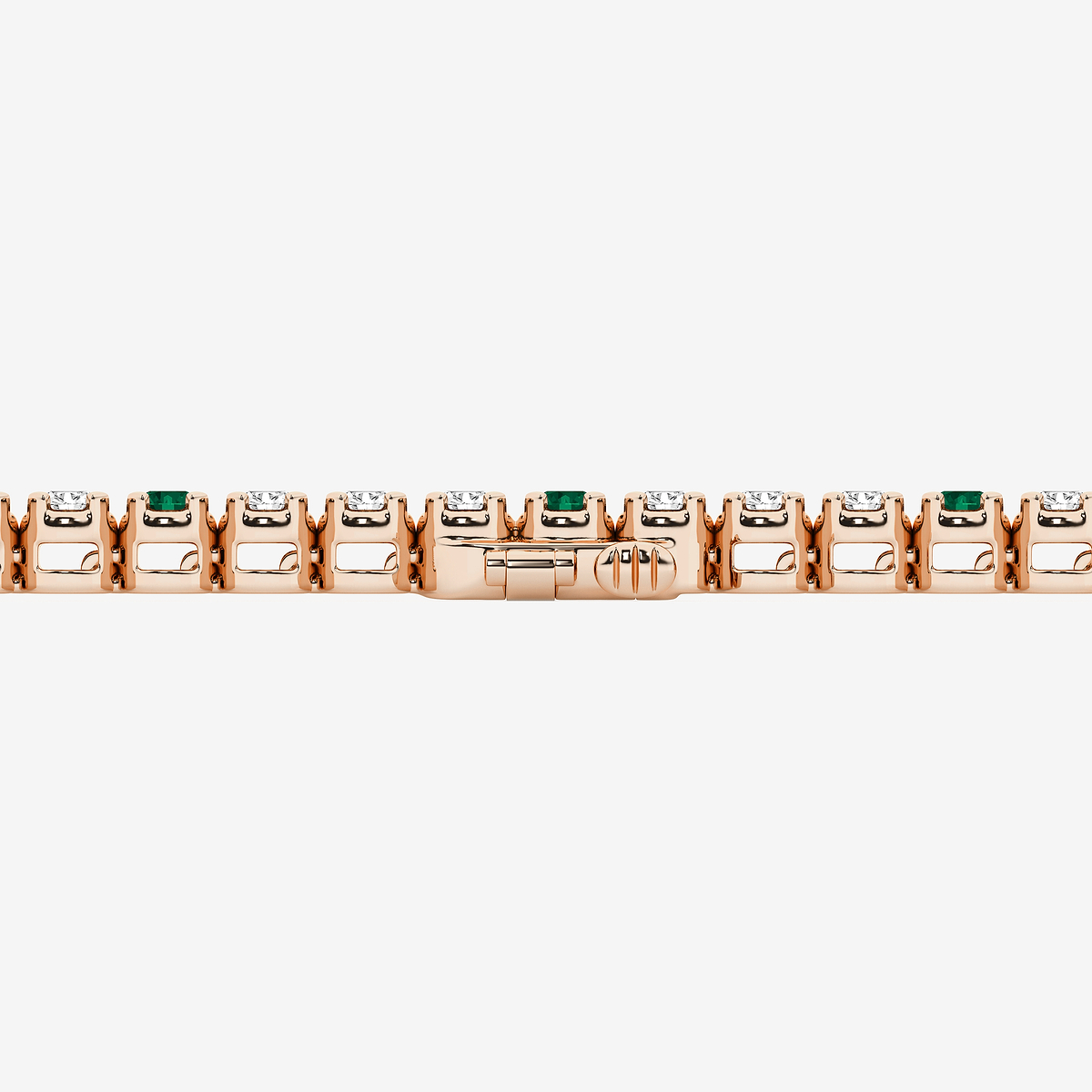 Additional Image 2 for  4 1/2 Round Cut Created Emerald and Round Lab Grown Diamond Tennis Bracelet - 7 Inches